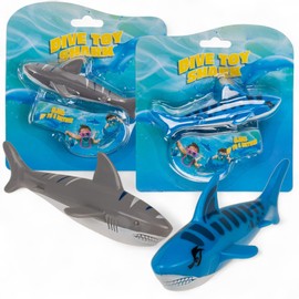 MIJOMA Tauchspielzeug Hai 2er-Set – Gleitspielzeug für Pool & Badewanne, bis 6 m Reichweite – Taucherlebnis für Kinder – Wasser-Spielzeug in Blau & Grau