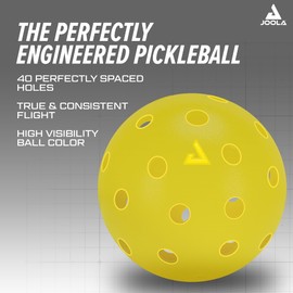 JOOLA Heleus Pickleballs - Competition Outdoor Pickleball Balls - USAPA Approved Balls for Tournaments - Durable Pickleballs for Indoor Play & Outdoor Courts - 12 Pack