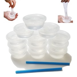 12 Pack Crystal Clear Slime Mud Putty, Creative, DIY, Great Toy for Any Favor, Gift, Birthday. Non Sticky, Stress Relief, Super Soft & Squishy Slime Toy Kit for Kids and Adults - Transparent Clear