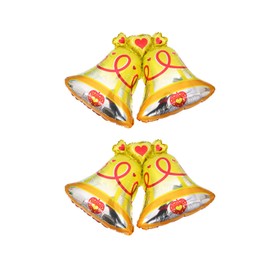 Dzrige 2 Pieces Christmas Party Balloons Xmas Bell Aluminum Foil Balloons Jingling Bell Balloons for Christmas New Year Valentine's Day Holiday Birthday Baby Shower Party Decorations