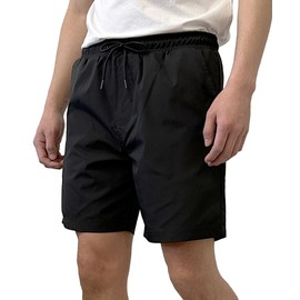 Southpole Men's Quick-Dry Water Resistant Shorts Inseam 7", Black, Small