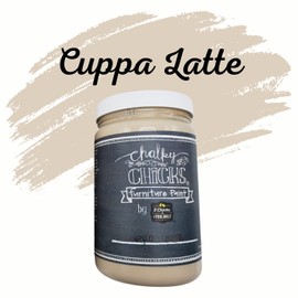 Chalky Chicks Brown Chalk Finish Paint For Furniture | Light Brown Matte | Wood paint for Furniture No Sanding | Cabinet Paint | Home Decor Makeovers, Mason Jars & DIY Crafts | 32 oz | Cuppa Latte