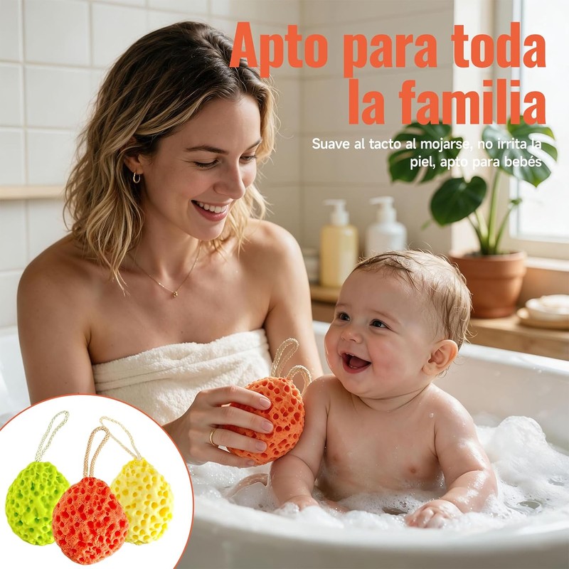 Esponja de Baño para Bebé e Infantil Ultra Suave Sin