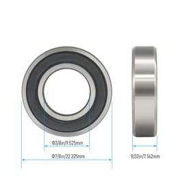 FOCMKEAS R6-2RS 10 PCS Deep Groove Ball Bearing ID 3/8"×OD 7/8"×Width 9/32" Double Black Rubber Sealed Ball Bearing Chrome Steel P0 Z2 Bearing for Industrial Machine and Mechanical Equipment