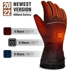LUWATT Heated Gloves 8H Working Hours Rechargeable Lithium Battery 3 Temperature Settings Electric Heat Gloves for Men Women for Sports Outdoor Skiing Climbing Hiking Winter Handwarmer