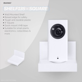 Screwless 4" Universal Shelf for Cloud Security Camera, Baby Monitor, Small Speakers, Electronics & More, No Tools, VHB Tape Strong Adheasive, Easy to Install by Brainwavz (White)