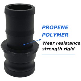 BITOTU 2PCS Camlock Fittings Poly E-200 2" Type E Standard Couplings Cam lock Fittings Polypropylene Cam Groove Fitting Male Camlock with a Hose Shank(2 inch, Type E)