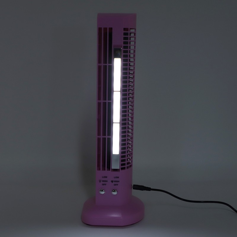 Mini Desktop Tower Fan Bladeless Portable Fan with Light for