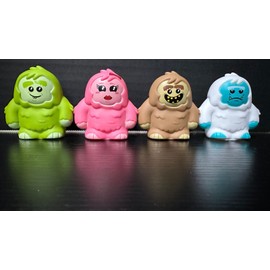 Bigfoot, Yeti, Sasquatch 2.5” Inch Vinyl Rubber Duck Style Set of 4 Figures