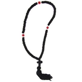 Handmade Blessed Christian Orthodox Greek Komboskoini Prayer Rope Chotki 100 Knots with Red Beads