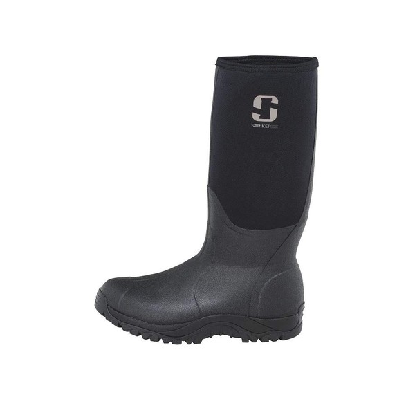 StrikerICE Insulated and Waterproof Rubber Boot, Size 10, Black