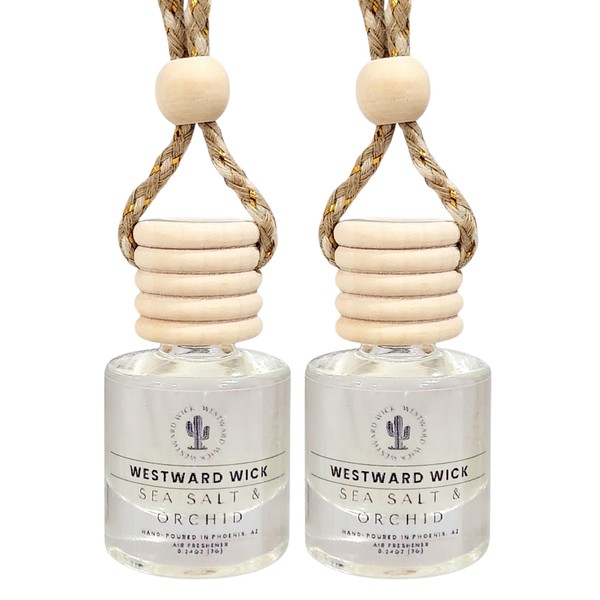 Car Air Freshener Non-Toxic 2 Pack Hanging Sea Salt &