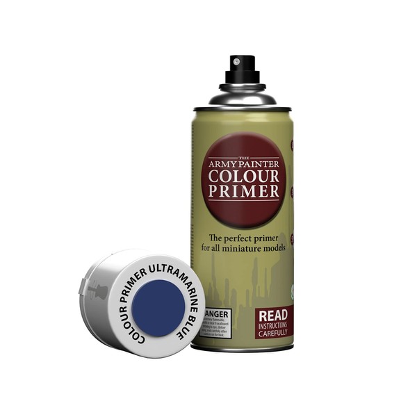 The Army Painter Color Primer Spray Paint, Ultramarine Blue, 400ml, 13.5oz - Acrylic Spray Undercoat for Miniature Painting - Spray Primer for Plastic Miniatures