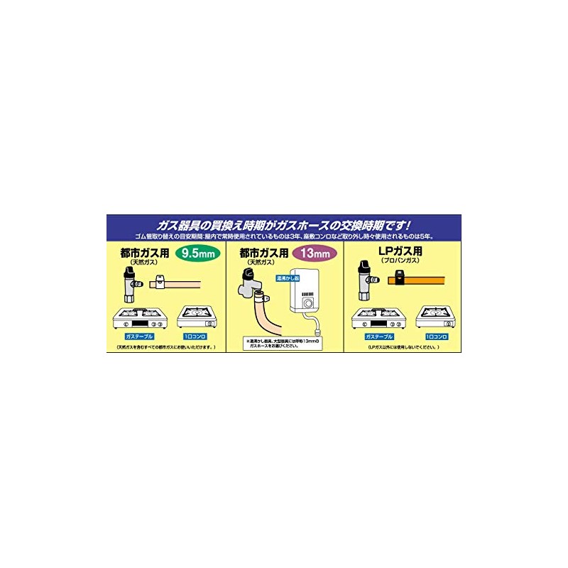 ダンロップホームプロダクツ ダンロップ LPガス用ゴム管内径9.5mm長さ0.5m マルチ DR31547