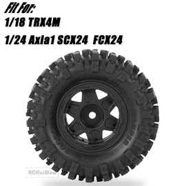 RCHuiWow 1.0 Beadlock RC Ruedas y neumáticos para neumáticos 1/18 Trx4m 1/24 Axia1 SCX9,1 pulgadas Beadlock Ruedas 1.0 Beadlock Neumáticos RC de goma suave, estilo C