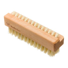 Redecker Natural Tampico Fiber Nail Brush with Oiled Beechwood Handle, Double-sided Design with Angled Bristles, 3-1/2-Inches