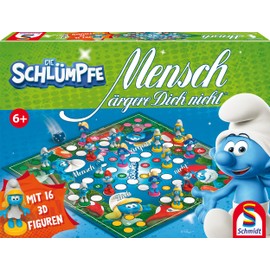 Schmidt Spiele 49455 Mensch ärgere Dich Nicht, The Smurfs, Family Game, Multi-Coloured