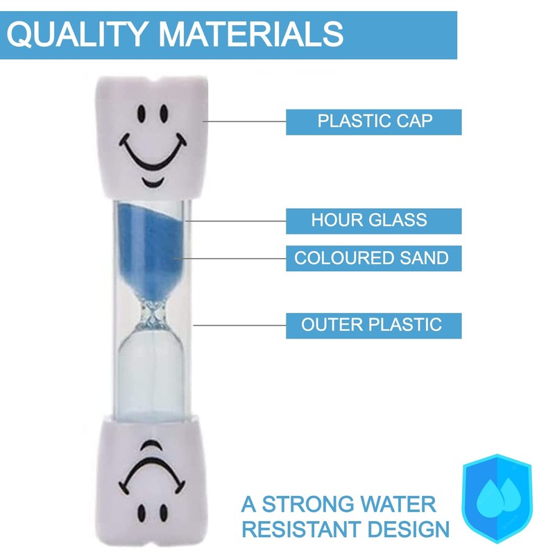 Temple 3PC Tooth Brushing Sand Timer, 3 Minute Dental Timer
