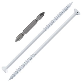 WenSilon(30 PCS) 1/4" x6 White Concrete Screw Anchor White Flat Head for Anchoring to Masonry, Block or Brick Stucco