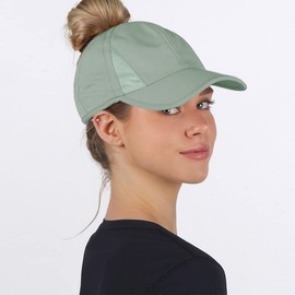 Ponyflo Womens Ponytail Baseball Cap - Womens Ball Cap - High Ponytail Hats with Ponytail Hole - Mint