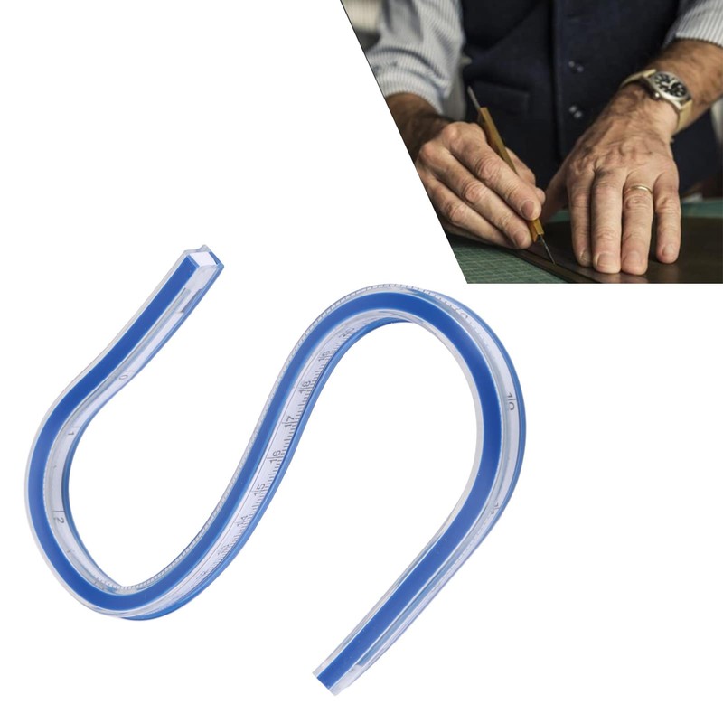 Sunicon Flexible Ruler, Bendy Ruler Curved Ruler, Snake Shaped Double