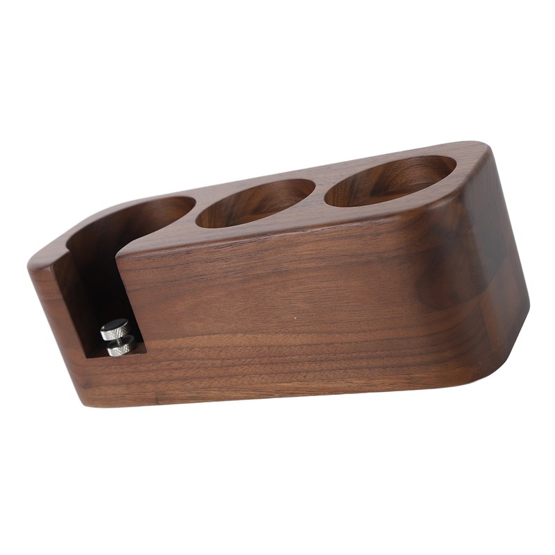 Coffee Tamper Holder 3 Holes Walnut Wood Prevent Slip Stable