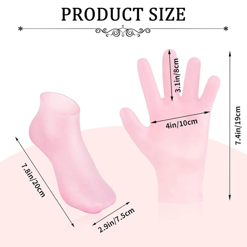 SGERUFZ 3 Paar feuchtigkeitsspendende Gelsocken und Silikonhandschuhe Gelsocken für die