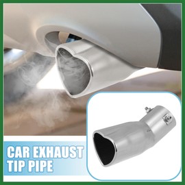 Motoforti Car Exhaust Tip Pipe Heart Shaped 2.44" Inlet 2.72"x2.36" Outlet Exhaust Tail Pipe for Pipes Diameter 0.98" to 2.17" Stainless Steel Silver Tone Long-lasting