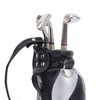 Mini Desktop Golf Bag Pen Clock Zinc Alloy PU Leather