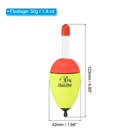 PATIKIL 1.8oz Float Fishing Bobbers, 5 Pack EVA Fishing Float for Saltwater Freshwater Fishing, Yellow
