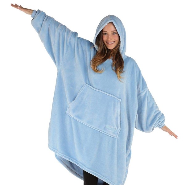THE COMFY Dream | Oversized Light Microfiber Wearable Blanket, Seen on Shark Tank, One Size Fits All, (Sky Blue)