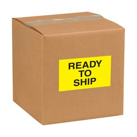 Tape Logic Aviditi Tape Logic 3" x 5","Ready to Ship" Fluorescent Yellow Sticker, for Shipping, Handling, Packing, and Moving (1 Roll of 500 Labels)