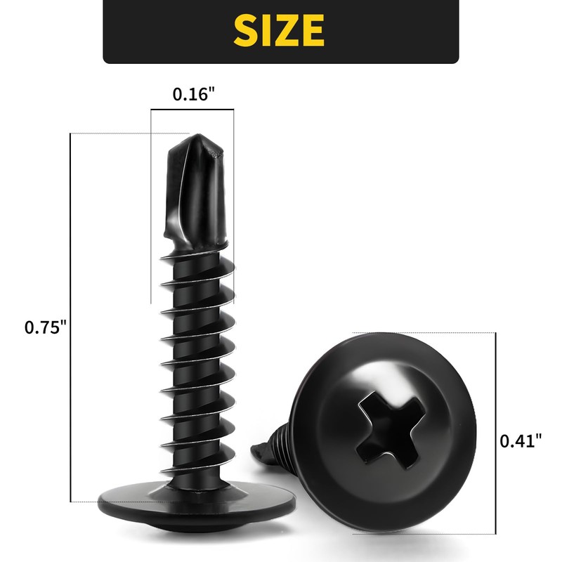 Sheet Metal Screws #8 x 3/4", 125pcs FIXLINK Phillips Modified