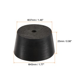 sourcing map Pack of 3 Tapered Rubber Caps 37 mm to 45 mm for Laboratory Home Black