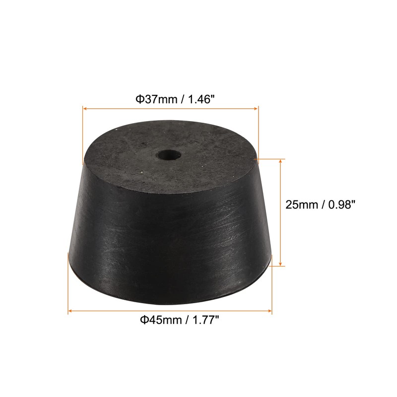 sourcing map Pack of 3 Tapered Rubber Caps 37 mm