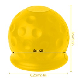 Luckious 1 Pcs Trailer Hitch Ball Cover, Universal Tow Bar Ball Cover, Made of Rubber, Trailer Ball Cover, Tow Bar Cover, Anti Car Wash, Abrasion and Dirt Resistant (black,yellow,red,blue)
