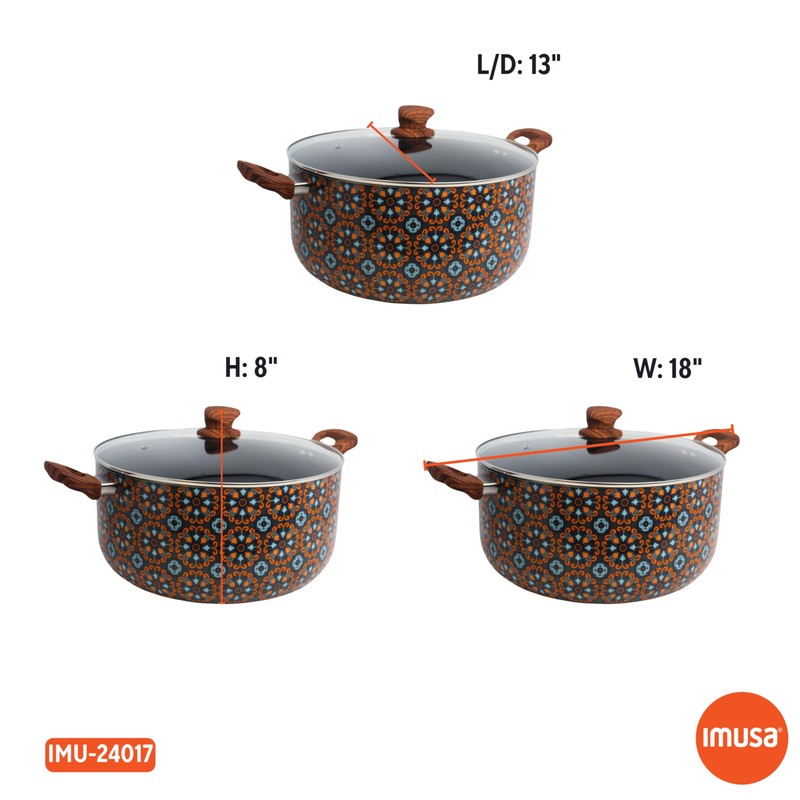 IMUSA 12.7Qt Talavera Dutch Oven w/B