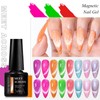 MEET ACROSS Neon Cat Eye Gel Nail Polish Aurora Mermaid
