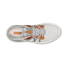 OLUKAI Mio Li Men's Athletic Shoe, Lightweight & Breathable Mesh, Comfort Fit & Wet Grip Rubber Soles, Premium Embossed Leather Eyestays, Mist Grey/Poi, 7