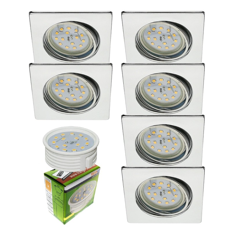 Trango® 6 LED Dimmable Square Recessed Downlight including 6X6 W
