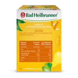 Bad Heilbrunner Ingwer-Ginseng Tee im Filterbeutel, 5er Pack (5 x 15 Filterbeutel)