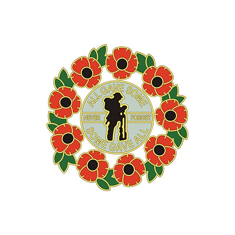 Get1 Poppy Sticker With Soldier and Wreath XL Size Ideal