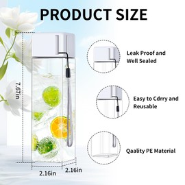 mwellewm 24Pcs Water Bottles Bulk 17 Oz Reusable Plastic Water Bottle Spill Proof Clear White Gym Sports Large Drink Bottle for Adult Leak Square Pack for School Outdoor Fitness Travel Camping Office