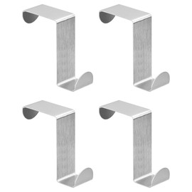 uxcell Over The Door Hooks, 4pcs - Stainless Steel Door Hangers Hooks, S-Shaped Double Hooks for Hanging Clothes, Hats, Towels (Silver)