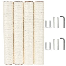 ECCIBOUN 4 PCS 7.4cm 2.91in Diameter Cat Scratching Post Replacement Sisal Pole (45cm/17.72in, M10)