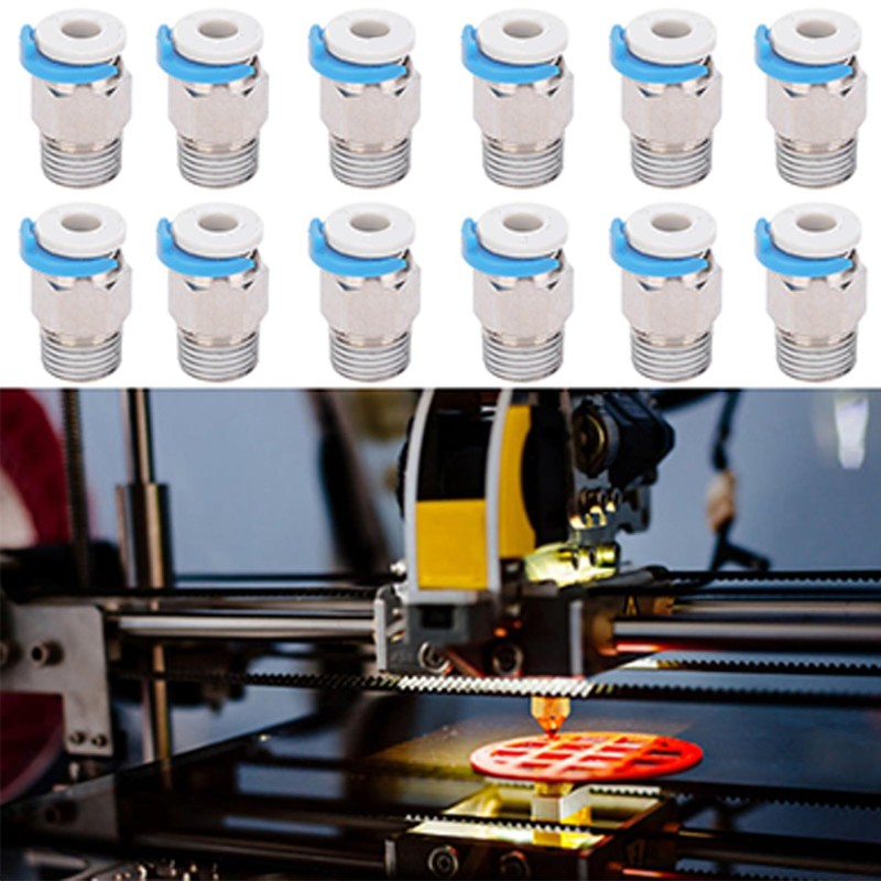 ViaGasaFamido 12Pcs Pneumatic Fitting Push Connector, CR10 M10 Thread 3D