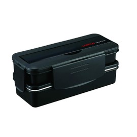 Asbel TLB-TS870 Lunch Box, Dishwasher Safe, Chopsticks, 2 Tiers, N Lantas Collection (Includes Bag), Ag Antibacterial, Black