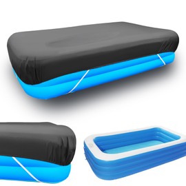 10 X 6 ft Inflatable Pool Cover for 120x72 inch Swimming Rectangle Pool Above Ground Inflatable 118x79 Rectangular Pool Cover for Outdoor Garden Pools