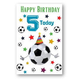 Second Ave 5th Birthday Age 5 Football Children's Kids Happy Birthday Card Greetings Card