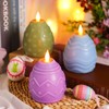 MTLEE 3 Pcs Easter Egg Flameless Candles 3 Color Scented